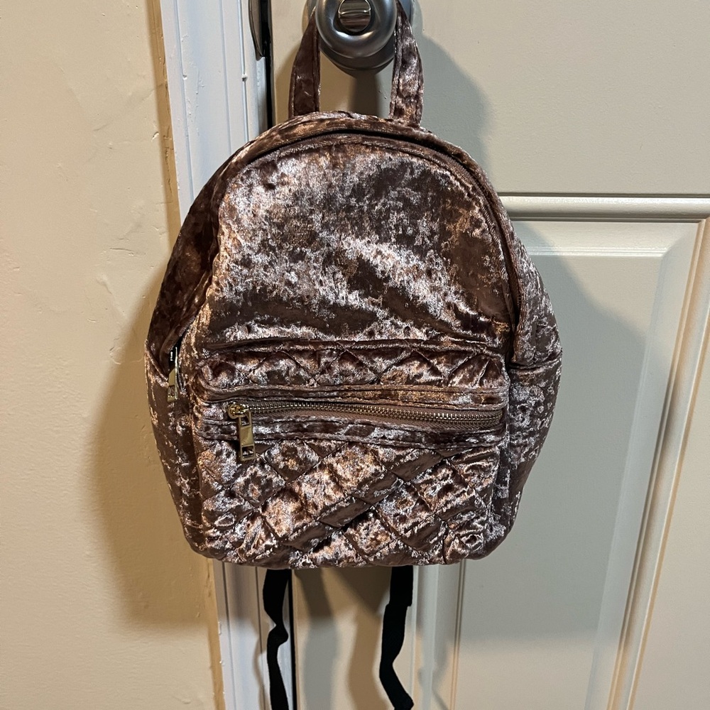 Mini suede mauve backpack
